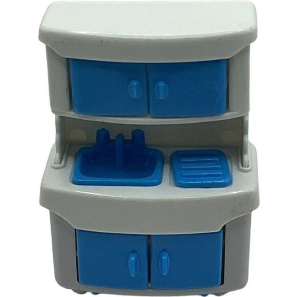 Miniature Doll House Kitchen Playset With Sink & Cabinets